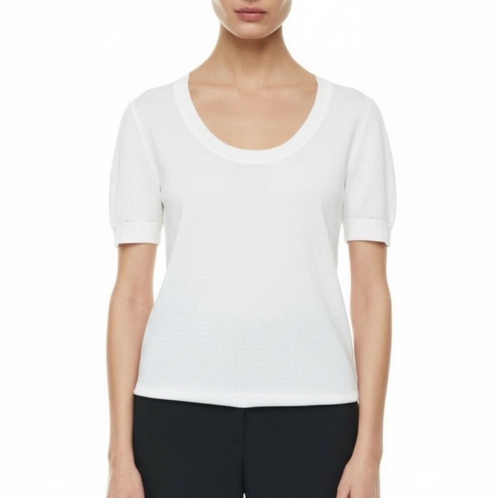 Aritzia Babaton Linen Townhouse Sweater in White Size XS NEW